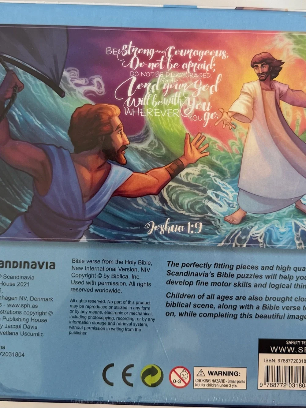 Bible Puzzle - Jesus Walks on the Water (Blue, Green)